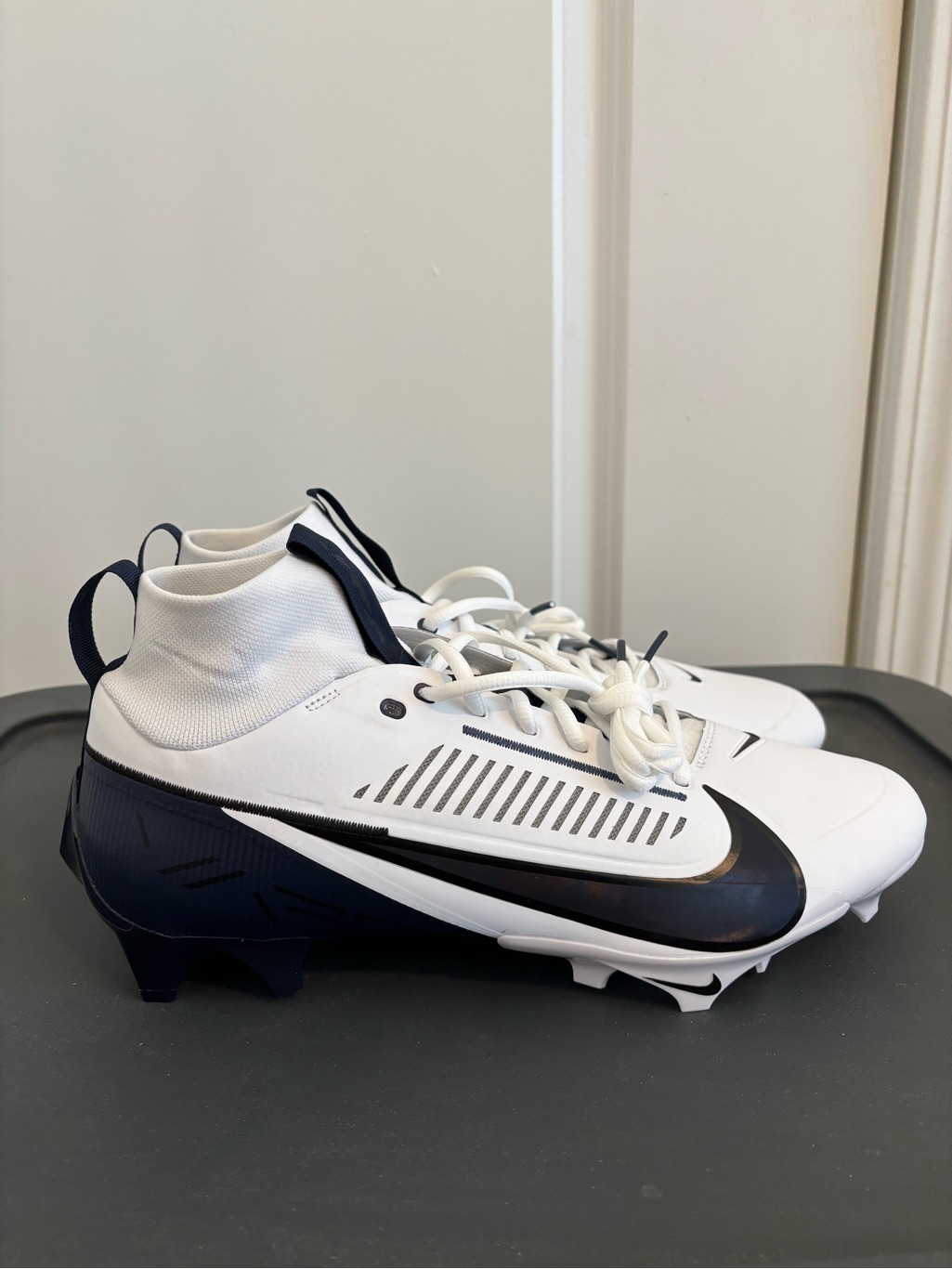 New Mens Nike Vapor Edge Pro 360 2 Tb White/Navy Football Cleats Size 12.5